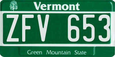 VT license plate ZFV653