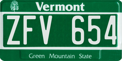 VT license plate ZFV654