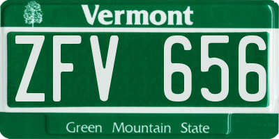 VT license plate ZFV656