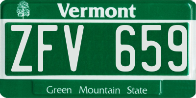 VT license plate ZFV659