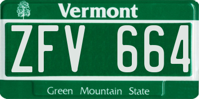 VT license plate ZFV664