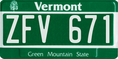 VT license plate ZFV671