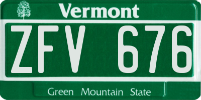 VT license plate ZFV676