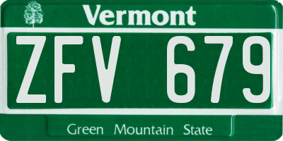 VT license plate ZFV679