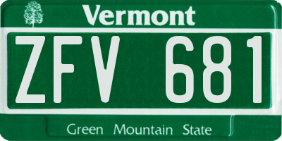 VT license plate ZFV681