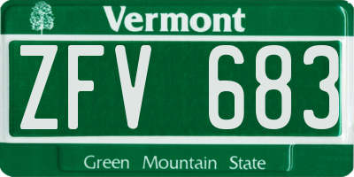 VT license plate ZFV683