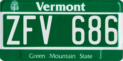 VT license plate ZFV686