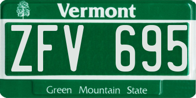 VT license plate ZFV695