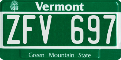 VT license plate ZFV697