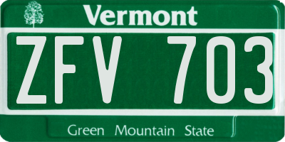 VT license plate ZFV703