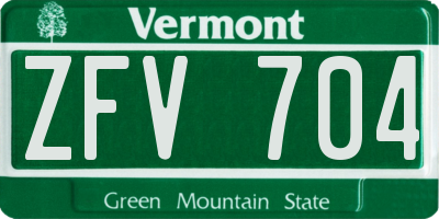 VT license plate ZFV704