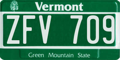 VT license plate ZFV709