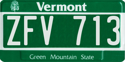 VT license plate ZFV713