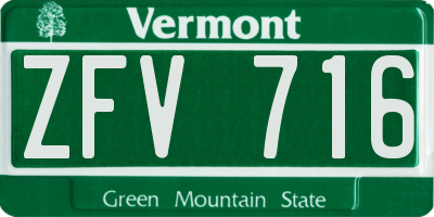 VT license plate ZFV716