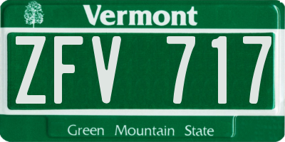 VT license plate ZFV717