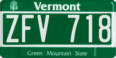 VT license plate ZFV718