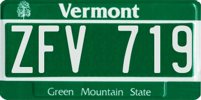 VT license plate ZFV719