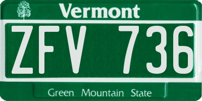 VT license plate ZFV736