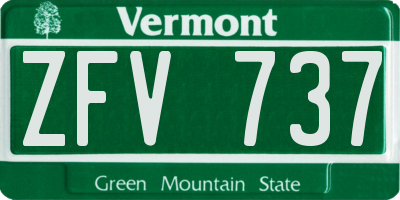 VT license plate ZFV737