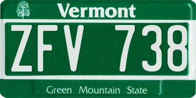 VT license plate ZFV738
