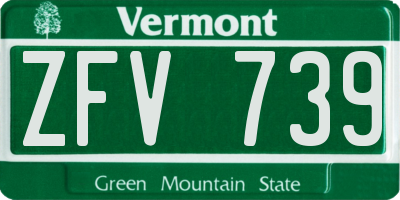 VT license plate ZFV739