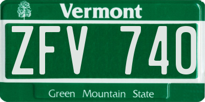 VT license plate ZFV740