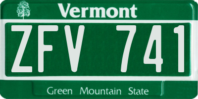 VT license plate ZFV741