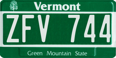 VT license plate ZFV744