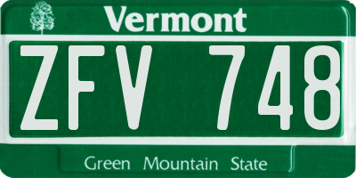 VT license plate ZFV748