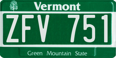 VT license plate ZFV751