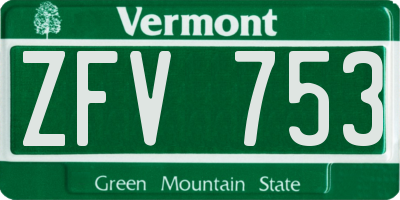 VT license plate ZFV753
