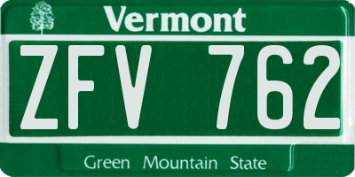 VT license plate ZFV762