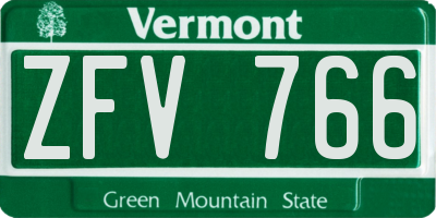 VT license plate ZFV766