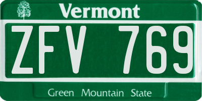 VT license plate ZFV769