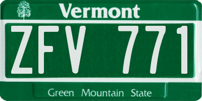 VT license plate ZFV771