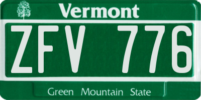 VT license plate ZFV776