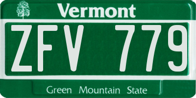 VT license plate ZFV779