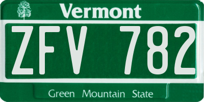 VT license plate ZFV782