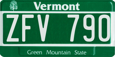 VT license plate ZFV790