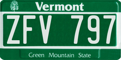VT license plate ZFV797