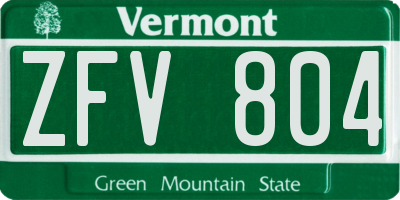 VT license plate ZFV804