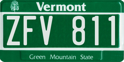 VT license plate ZFV811
