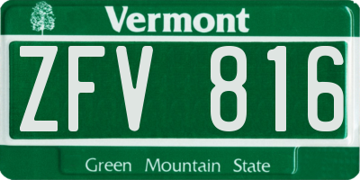 VT license plate ZFV816