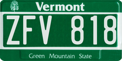 VT license plate ZFV818