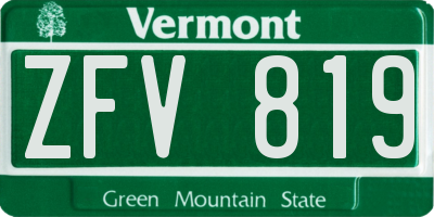 VT license plate ZFV819