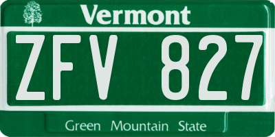 VT license plate ZFV827