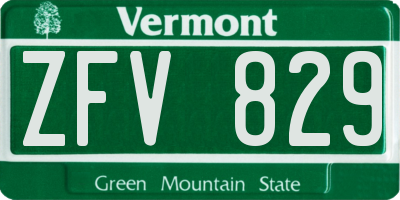 VT license plate ZFV829