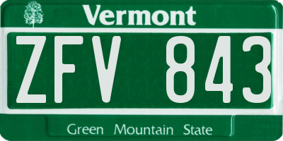 VT license plate ZFV843