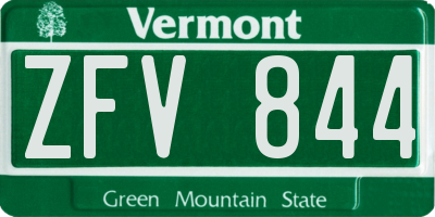 VT license plate ZFV844