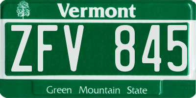 VT license plate ZFV845